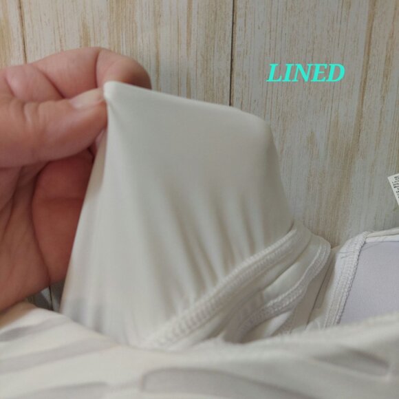 Kenneth Cole White One-Piece Padded Bust Tummy Toner Swimsuit Size Large Classy - Picture 9 of 12